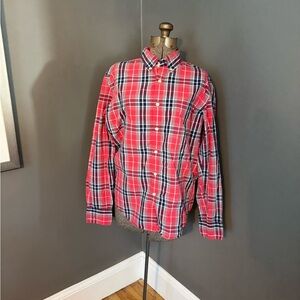 J Crew Mens Shirt Size M Plaid Tailored Fit